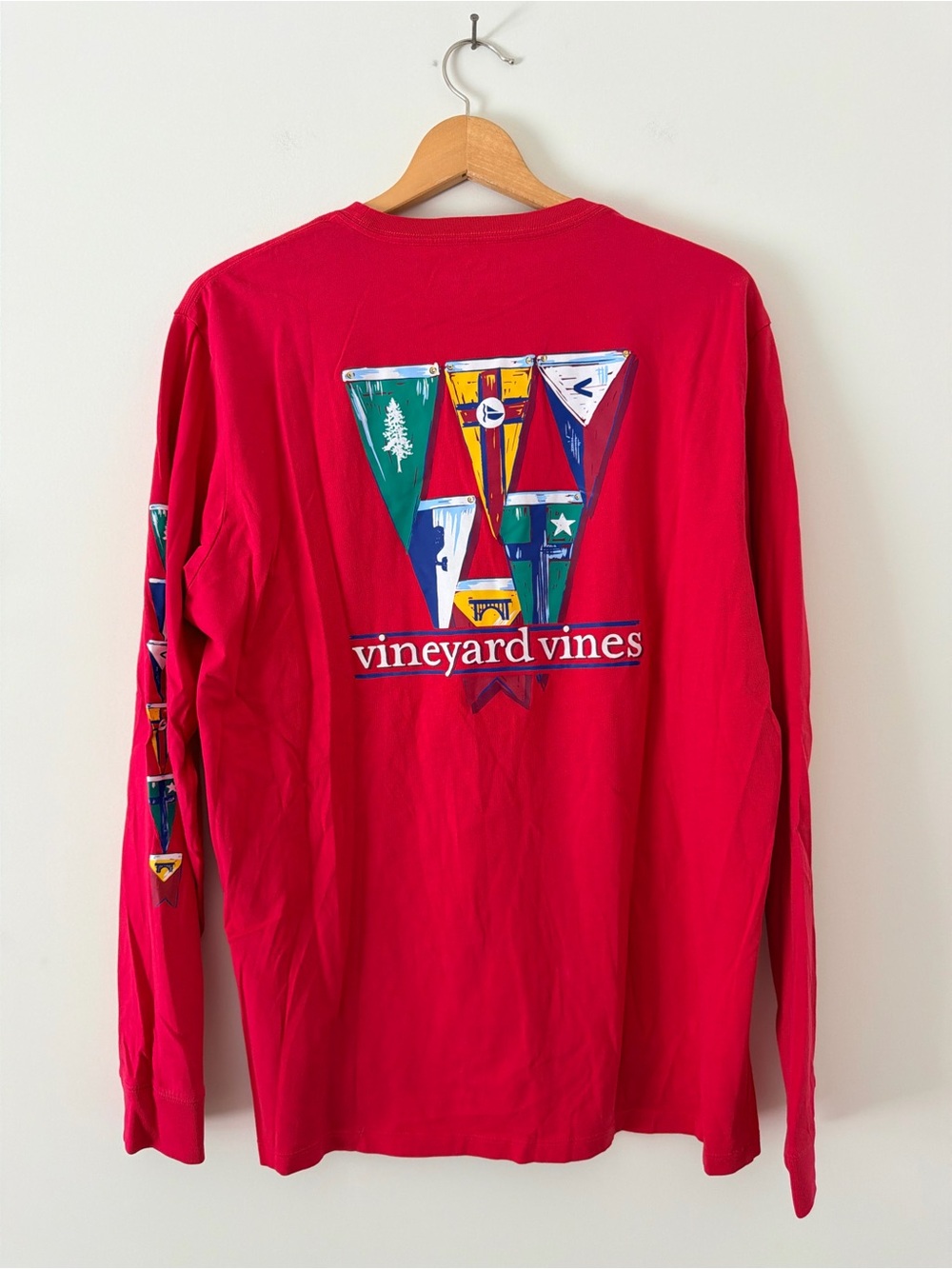 Vineyard Vines Red Rowing Long Sleeve Shirt